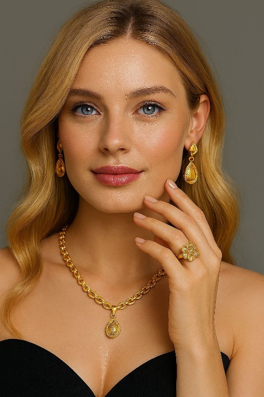 Modelo usando semijoias elegantes